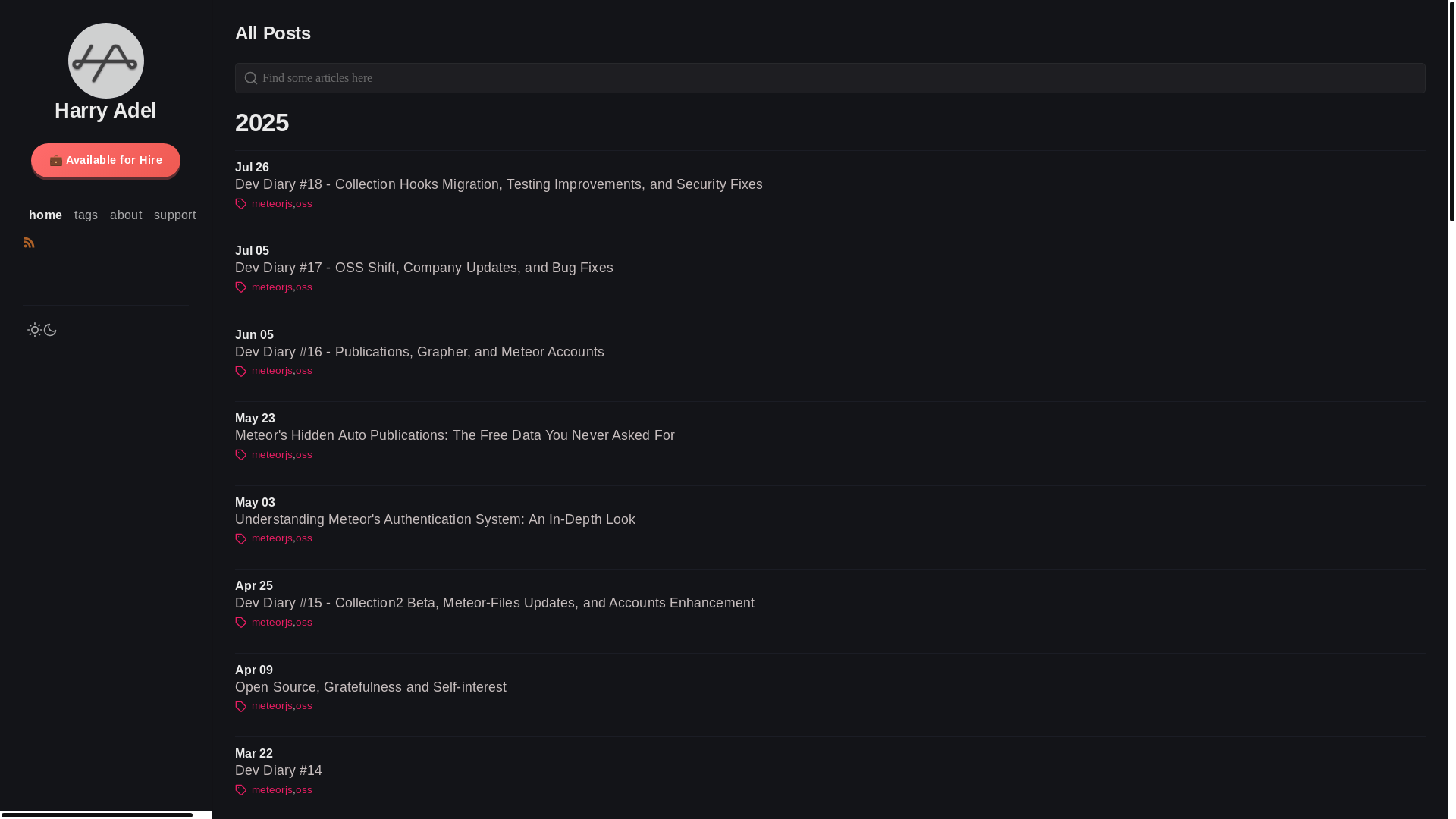 website screenshot of https://harryadel.com/