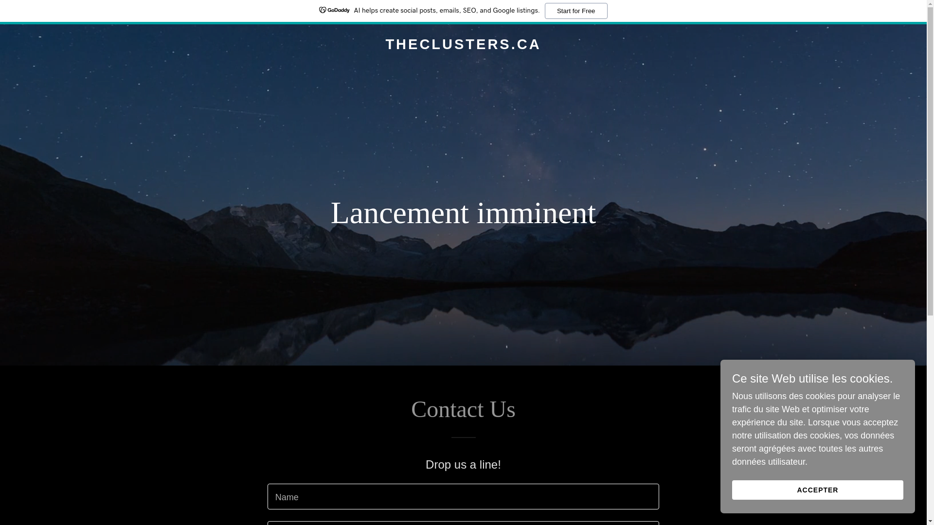 website screenshot of https://theclusters.ca/