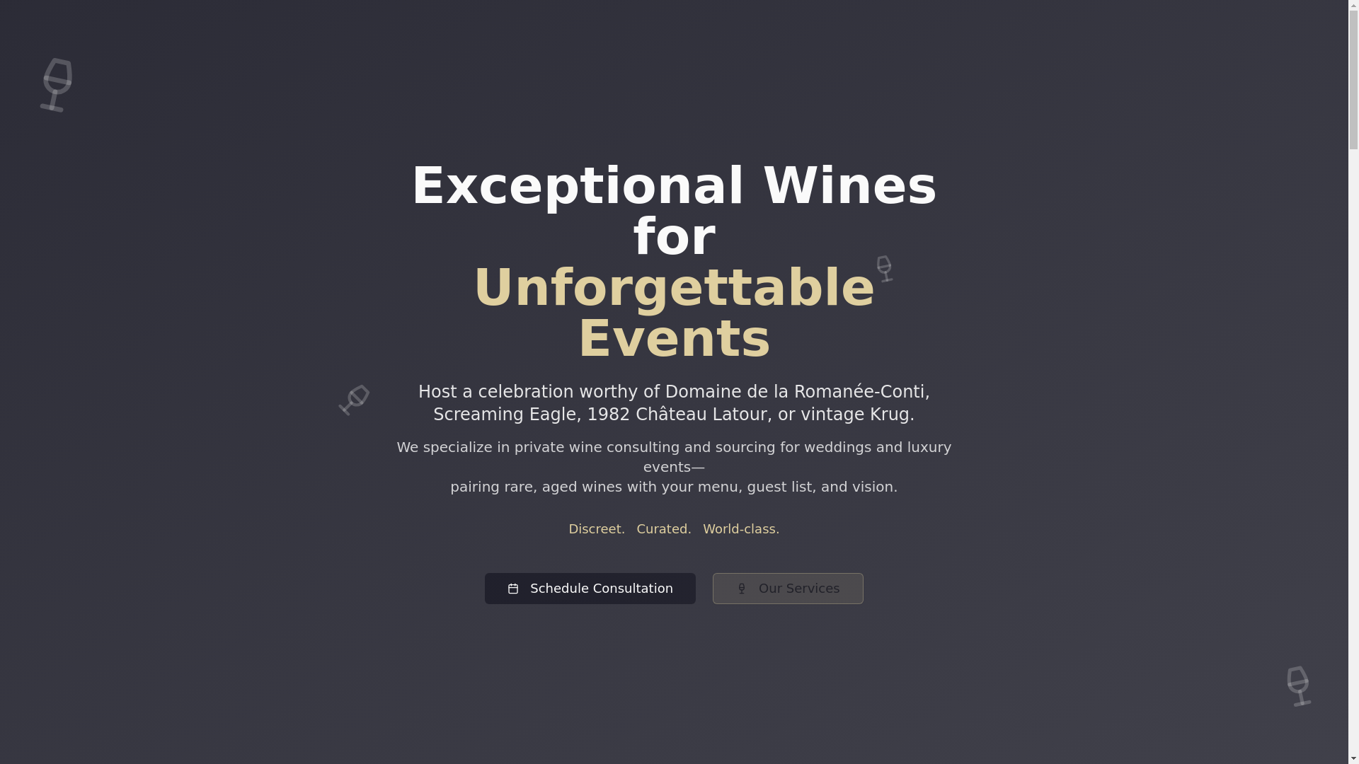 website screenshot of https://sdwineselection.com/