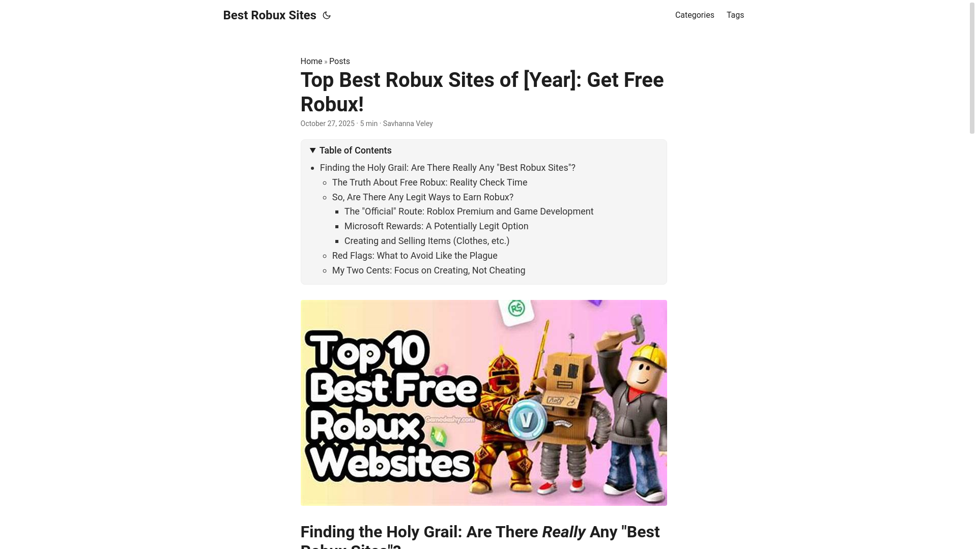 website screenshot of https://best-robux-sites.pages.dev/