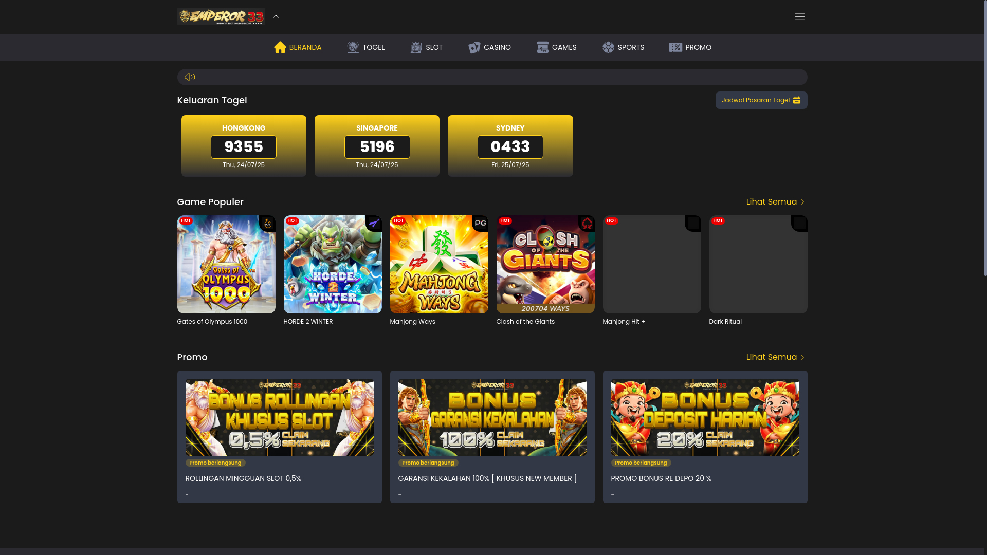 website screenshot of https://bestemperor.quest/