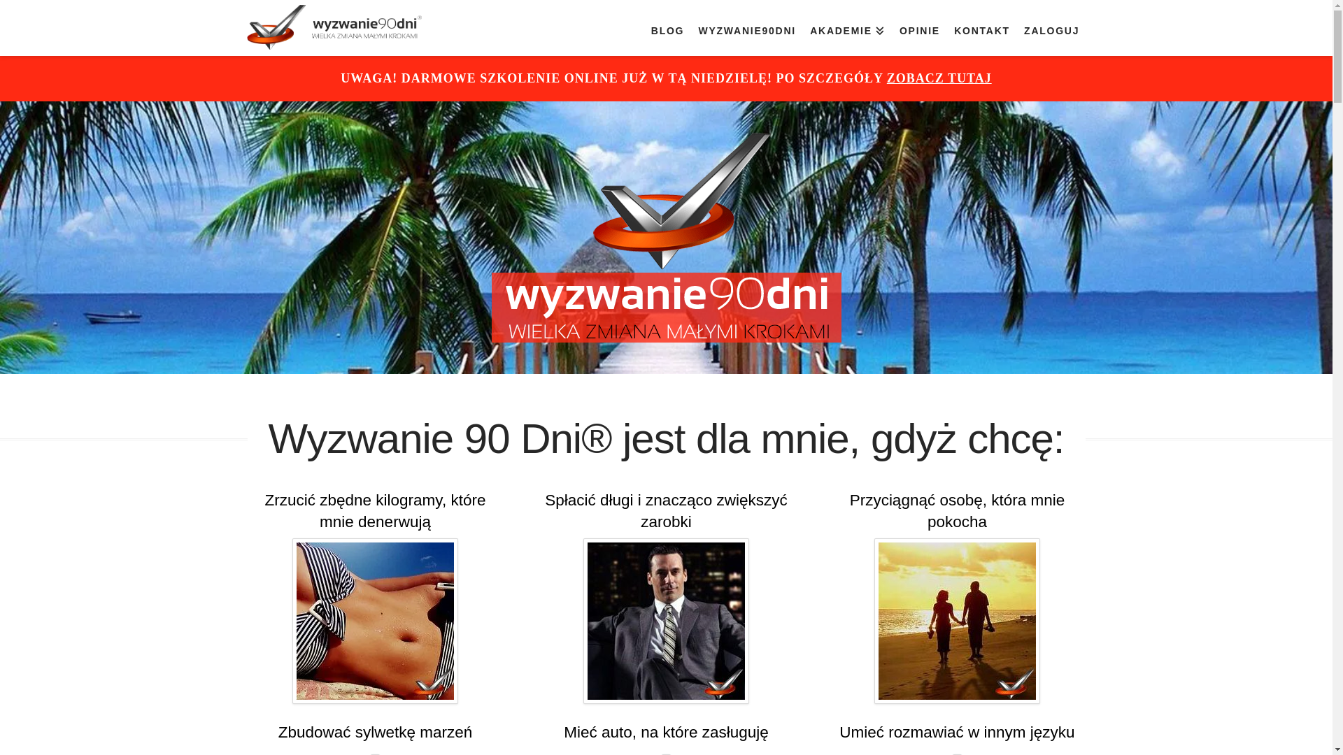 website screenshot of https://wyzwanie90dni.pl/