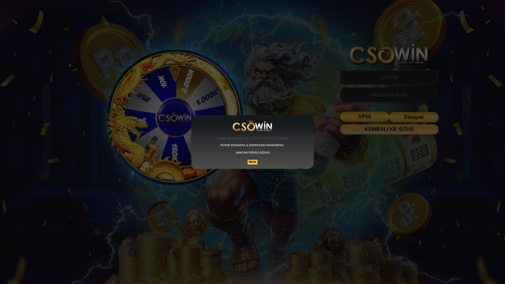 website screenshot of https://luckyspincsowina3.xyz/