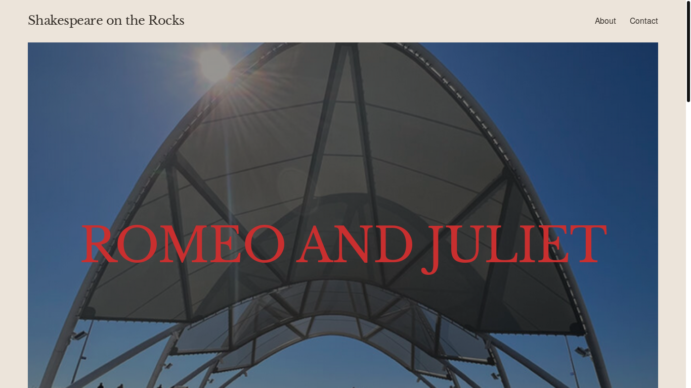 website screenshot of https://shakespeareontherocks.org/