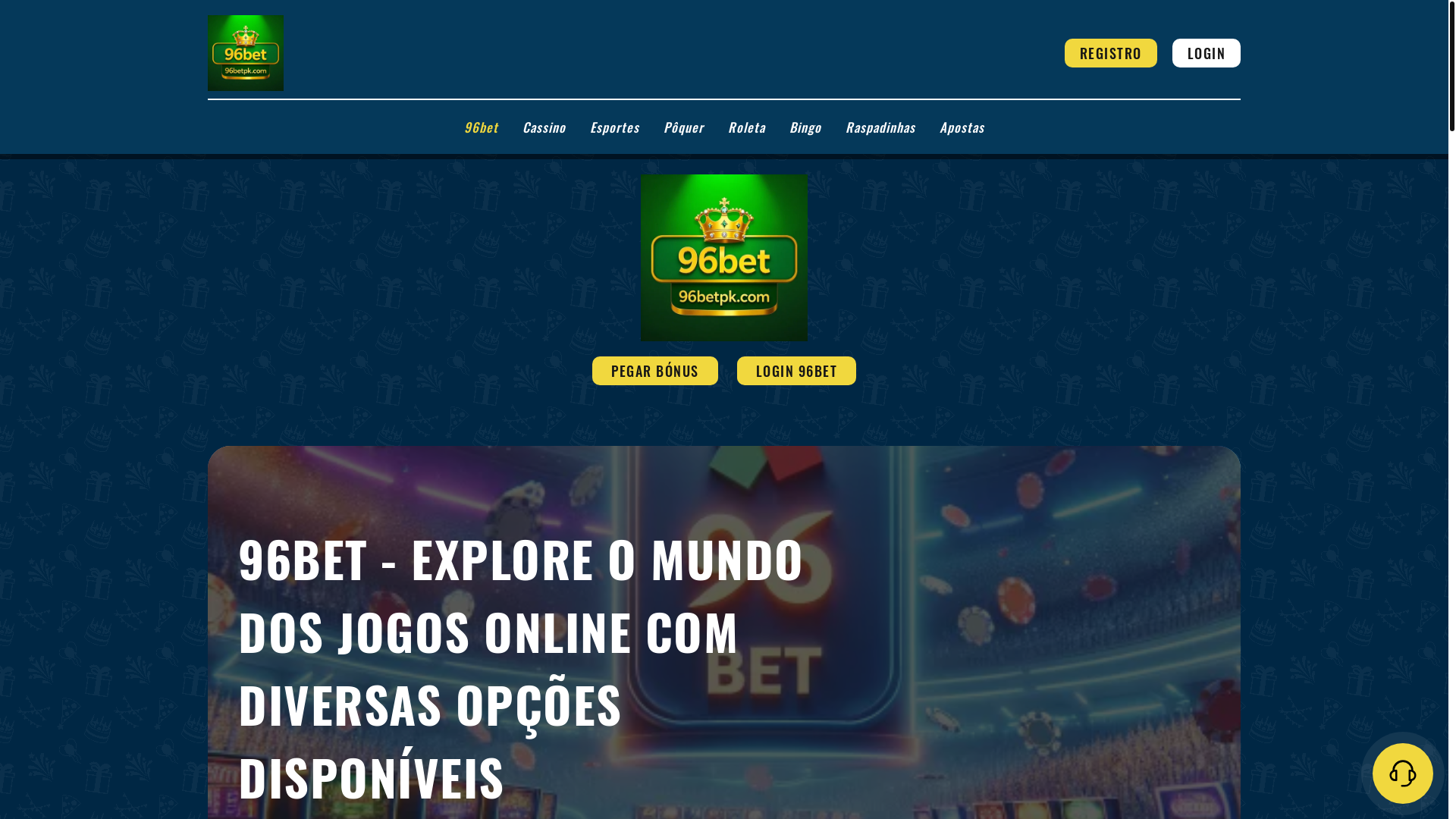 website screenshot of https://96betpk.com/