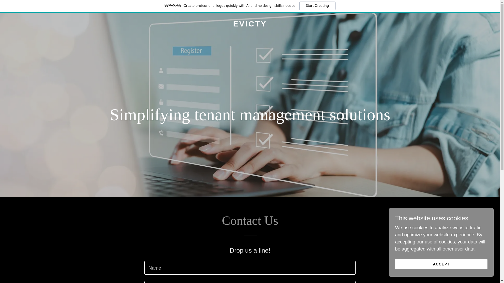 website screenshot of https://evicty.ca/