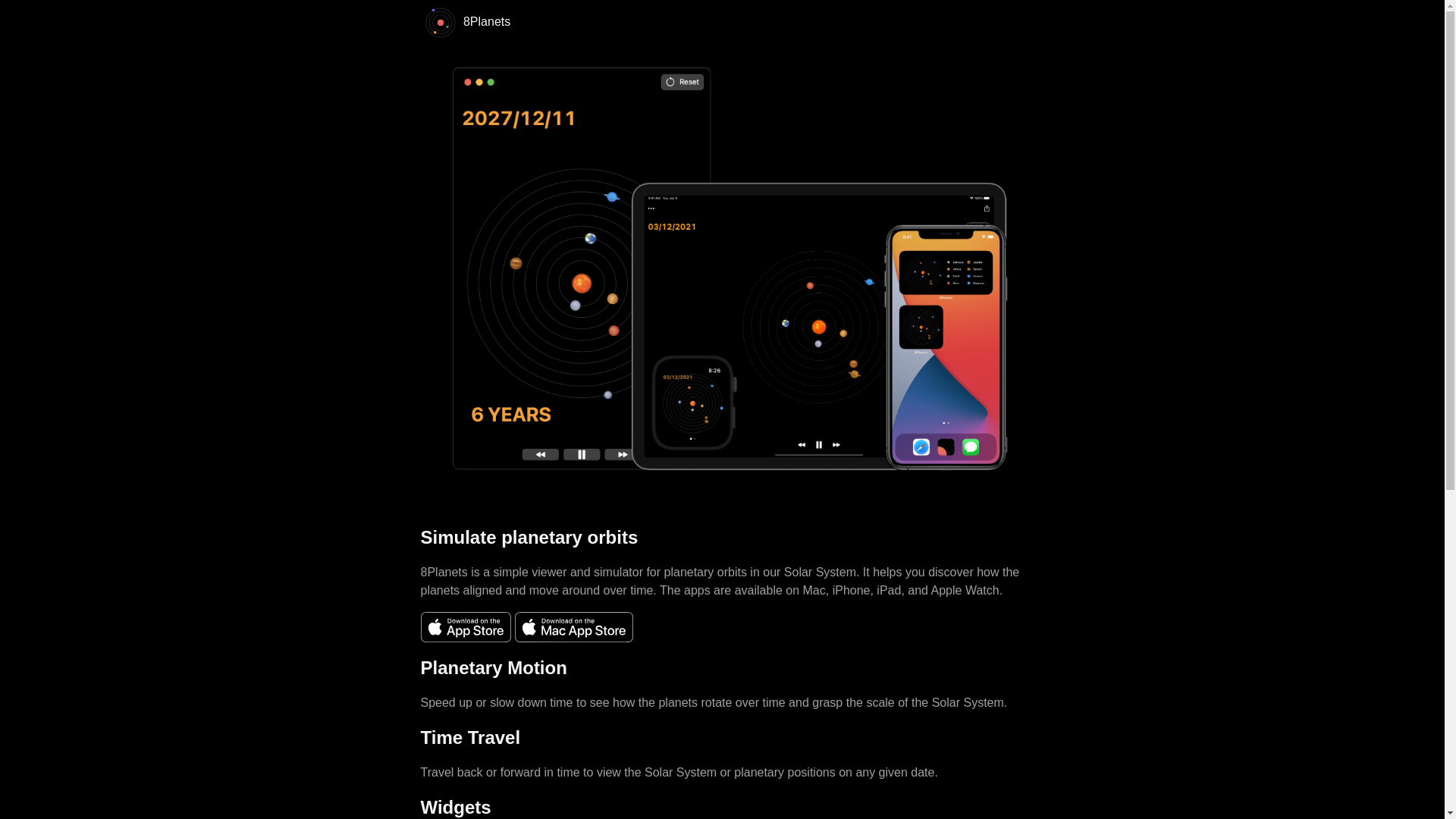 website screenshot of https://8planets.pages.dev/