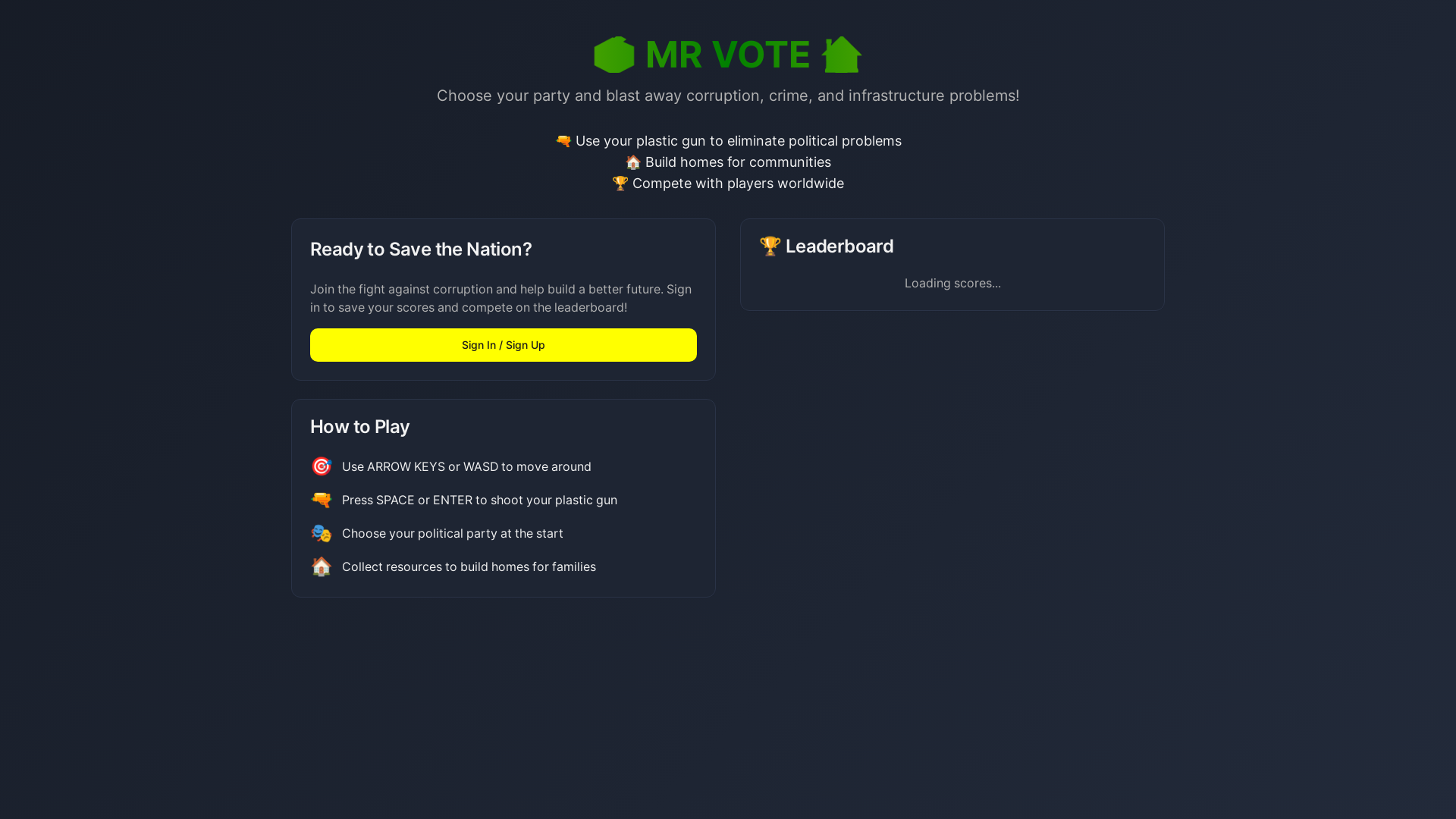 website screenshot of https://vacantxgames.com/