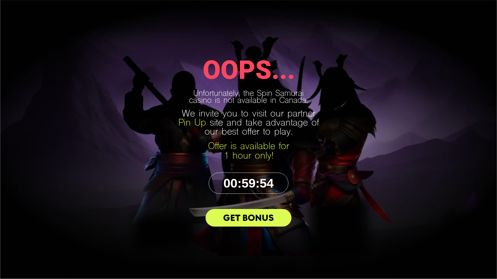 website screenshot of https://crossbrand-promo-form-error-spin-samurai-ca.pages.dev/