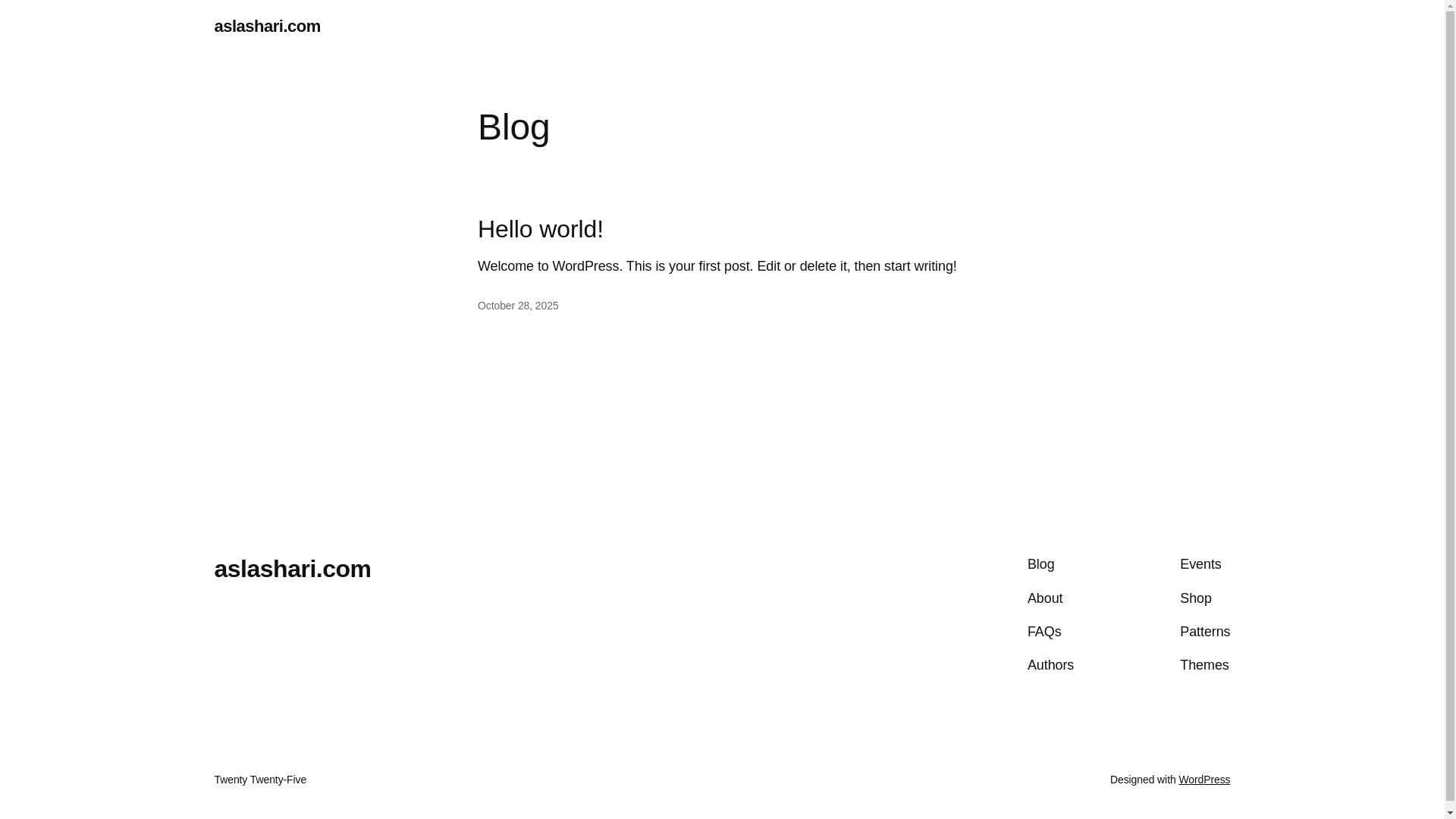 website screenshot of https://aslashari.com/
