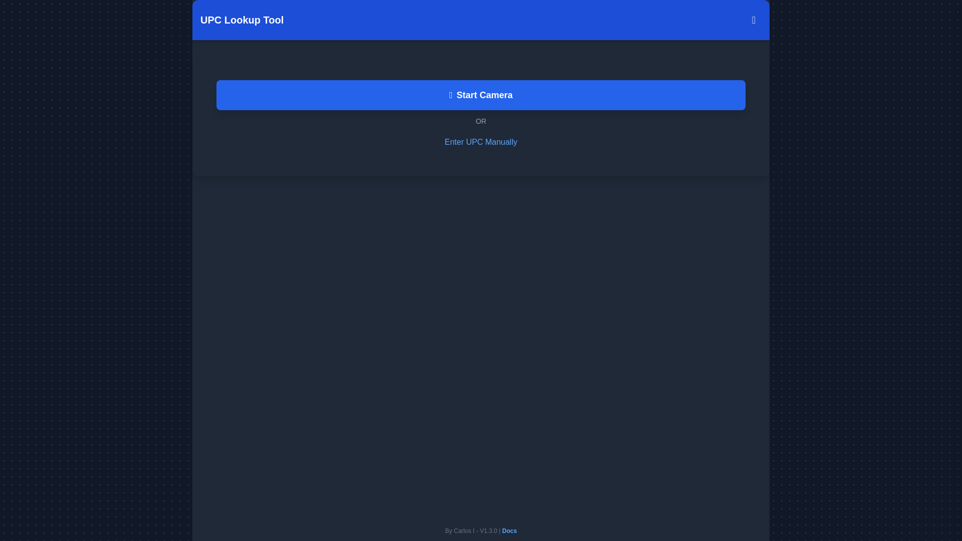 website screenshot of https://upc-lookup.pages.dev/