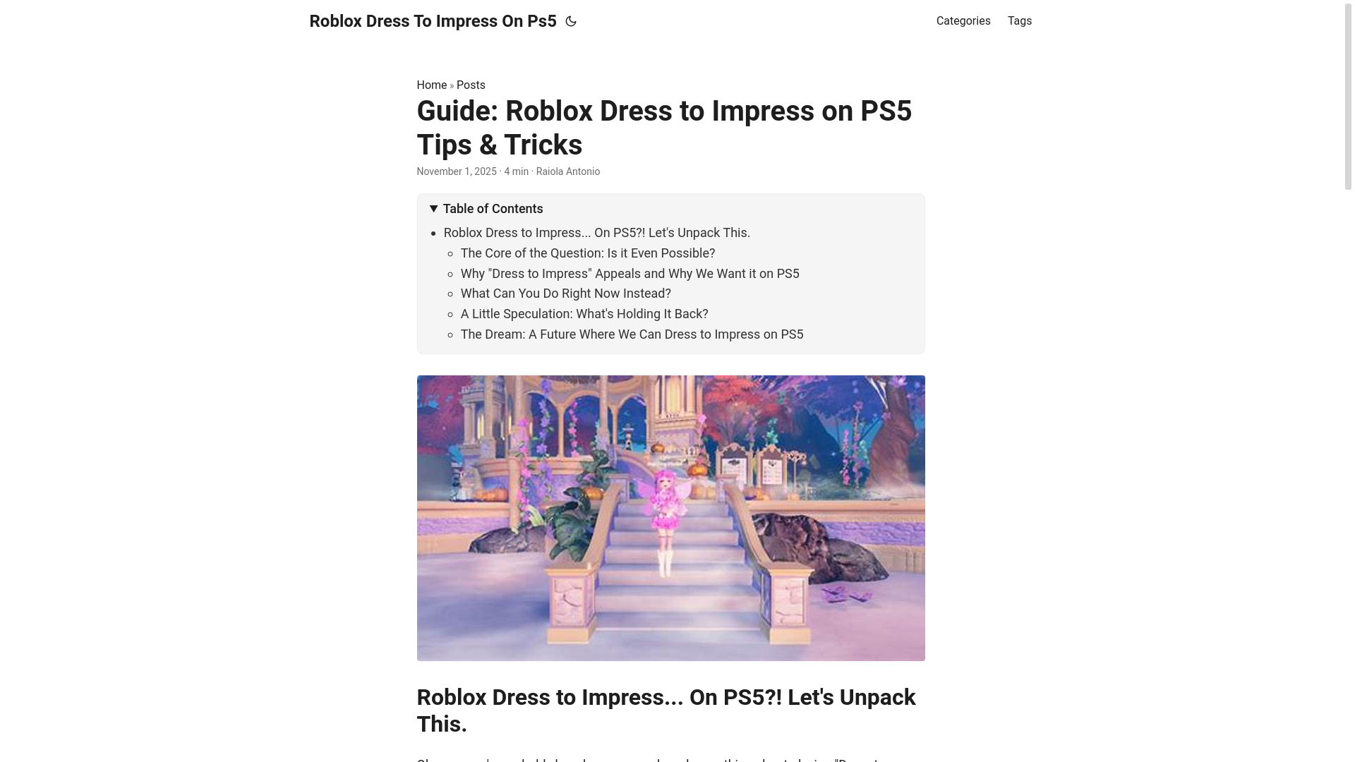 website screenshot of https://roblox-dress-to-impress-on-ps5.pages.dev/