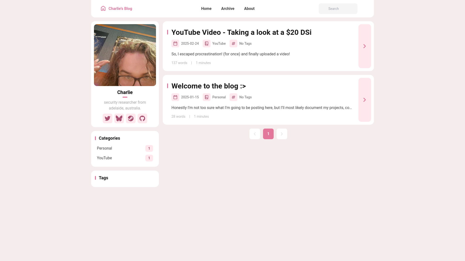 website screenshot of https://blog-ahn.pages.dev/