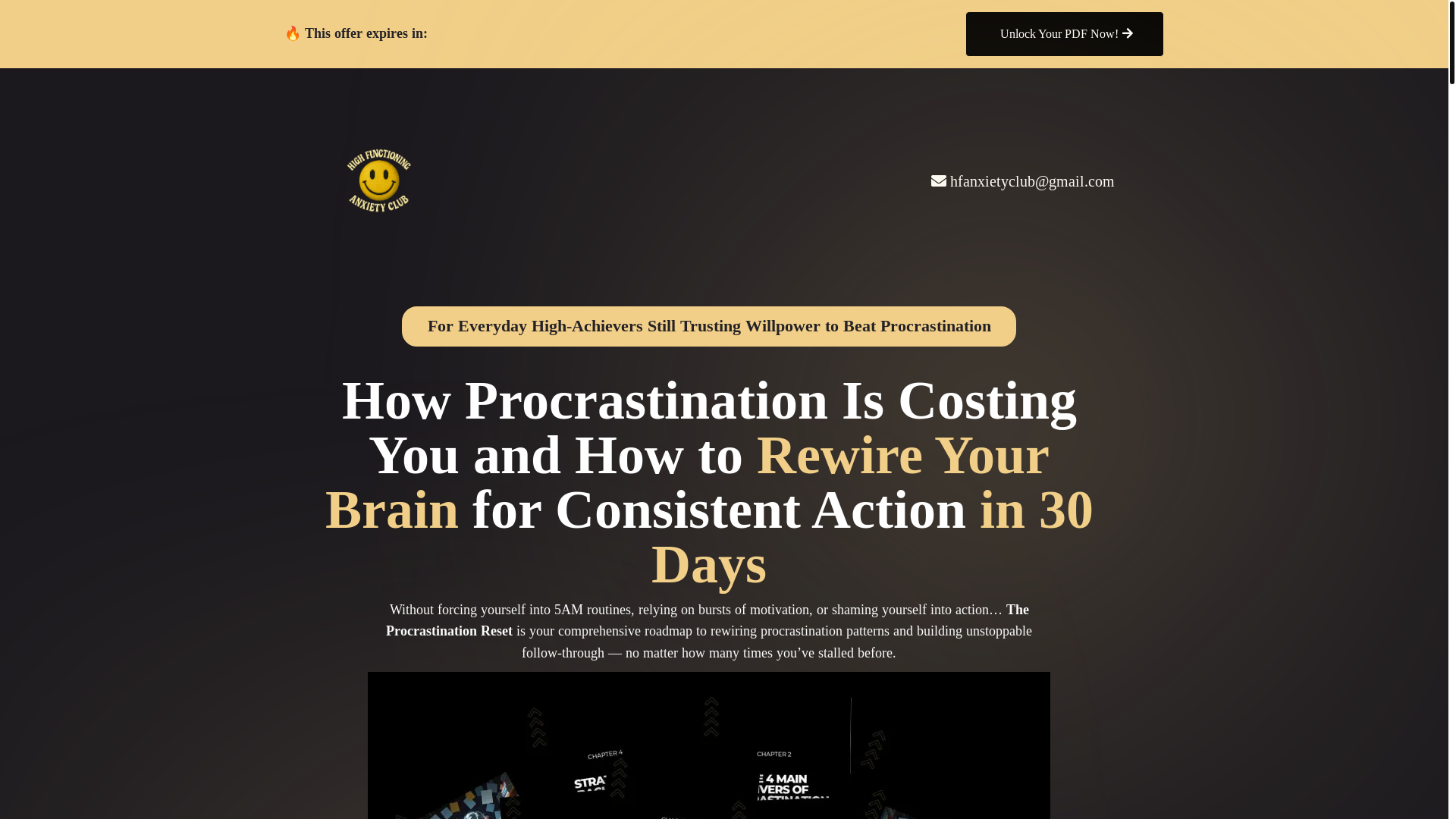 website screenshot of https://theprocrastinationreset.com/