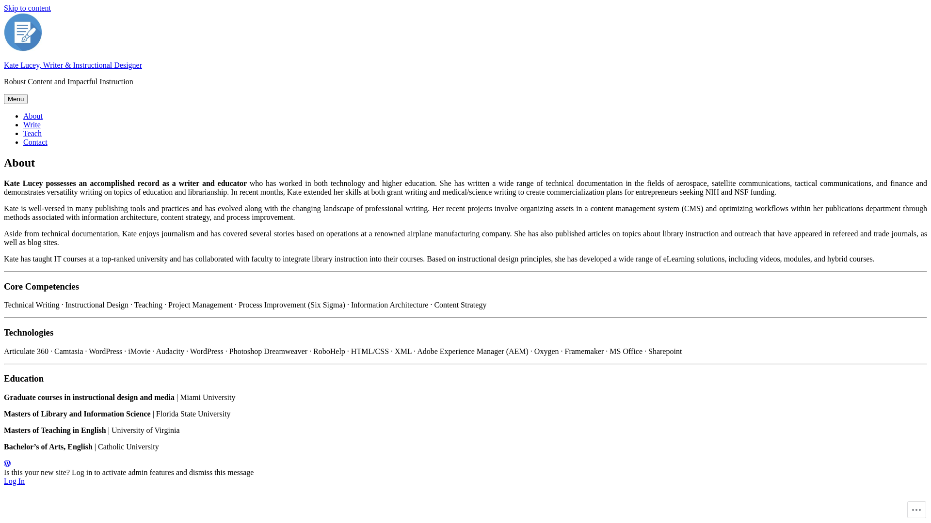 website screenshot of https://katewriteteach.com/