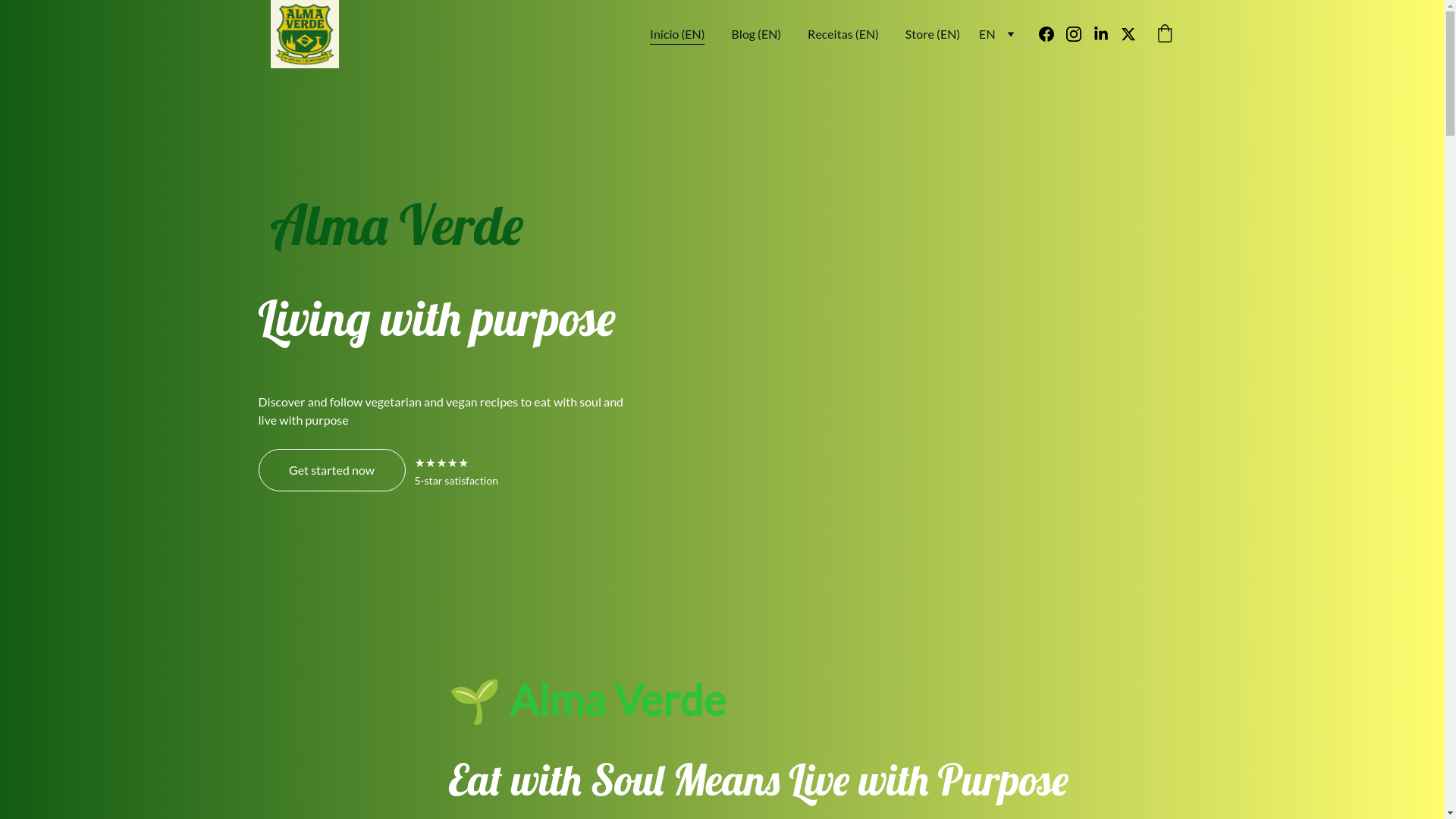website screenshot of https://almaverde.net.br/