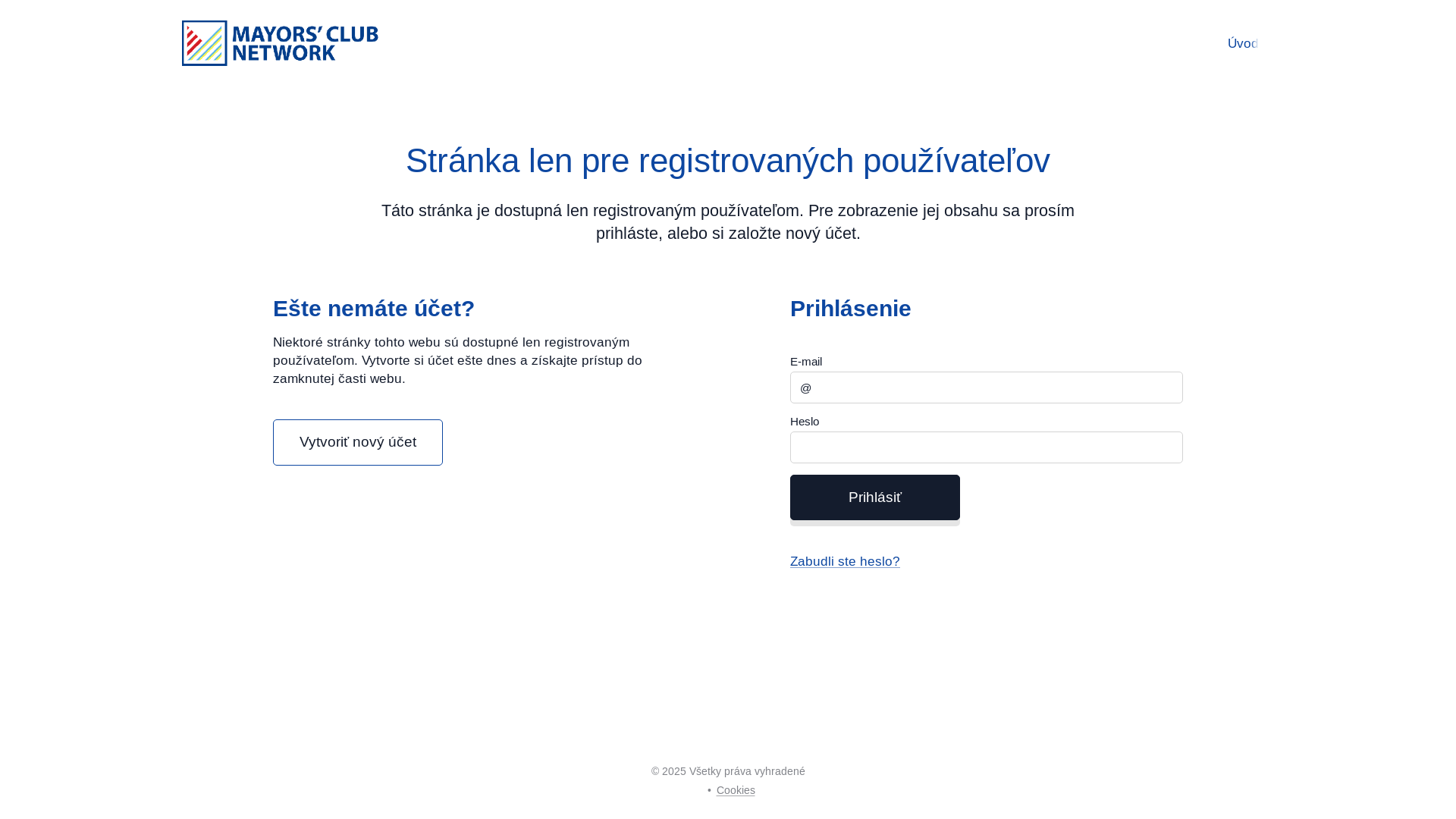 website screenshot of https://mayorsclubnet.sk/