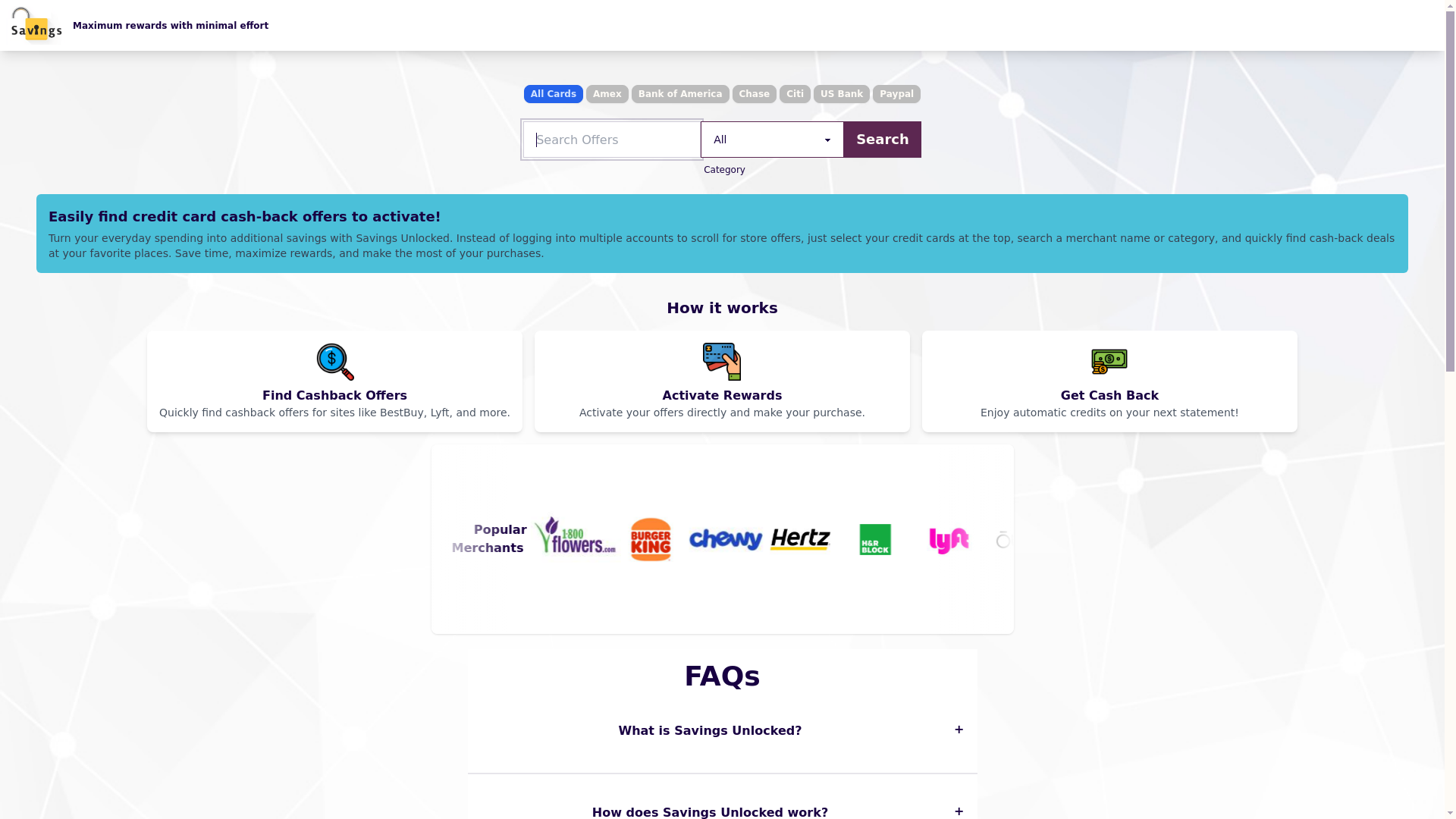 website screenshot of https://savingsunlocked.pages.dev/