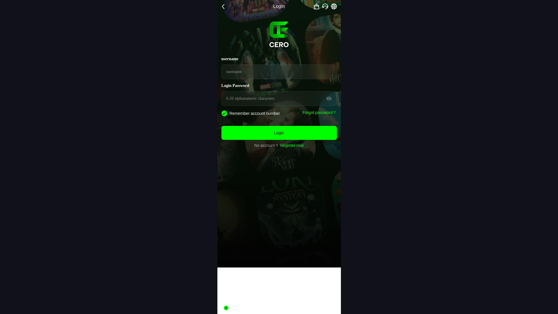 website screenshot of https://cerofilm.club/