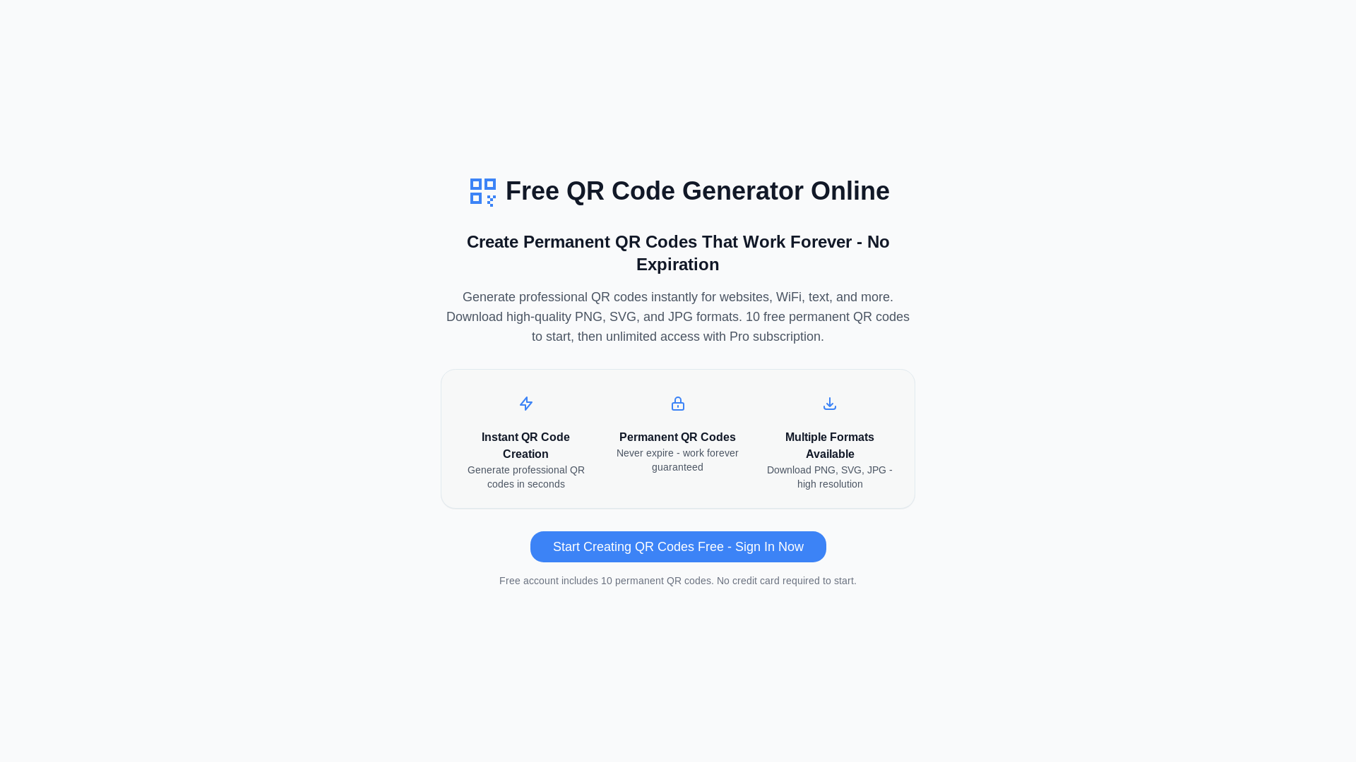 website screenshot of https://qrfreeforever.online/