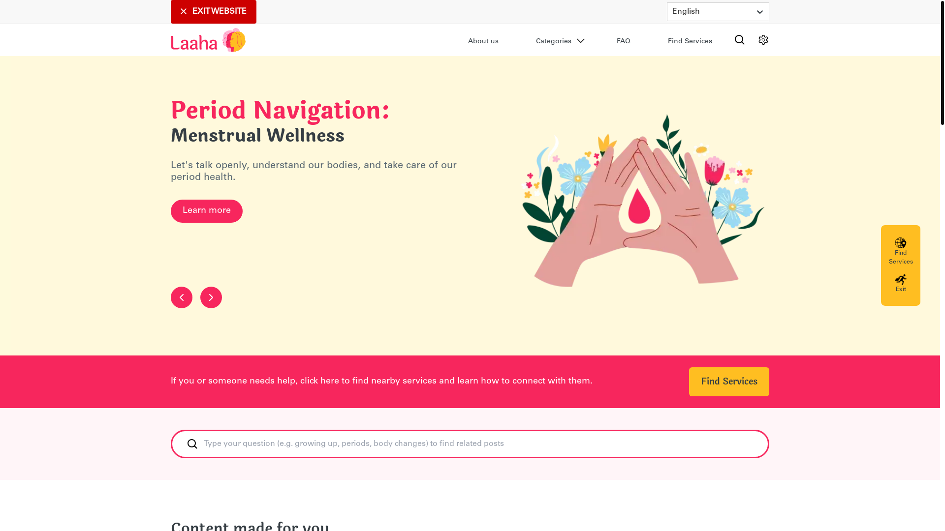 website screenshot of https://laaha.pages.dev/