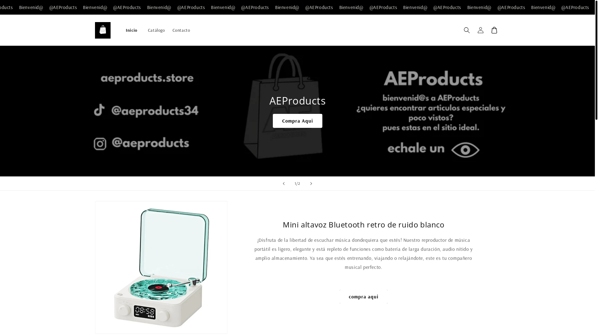 website screenshot of https://aepruducts.store/