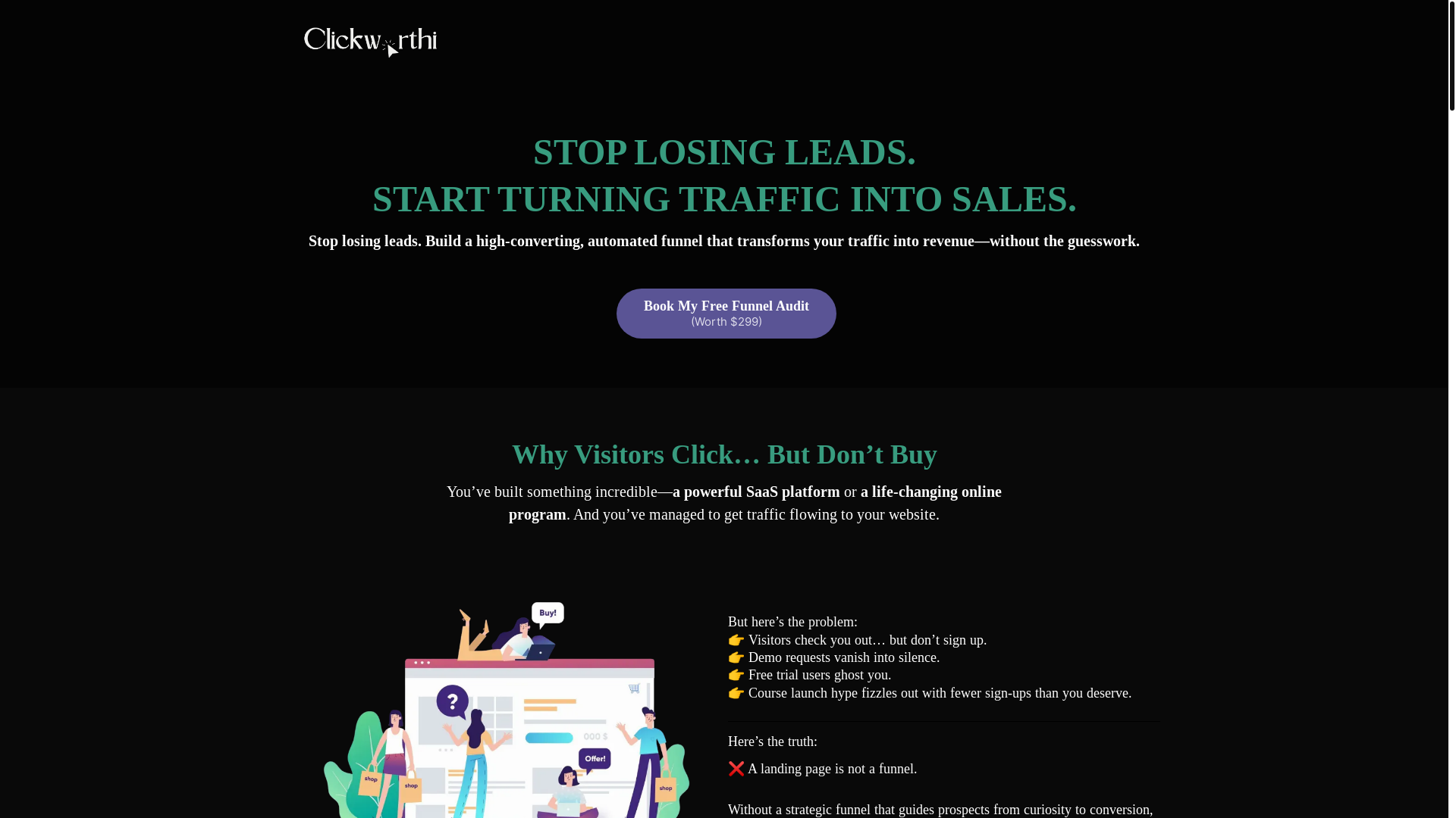 website screenshot of https://clickworthi.in/