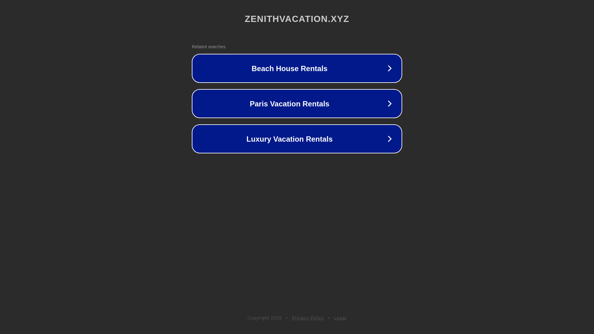 website screenshot of https://zenithvacation.xyz/