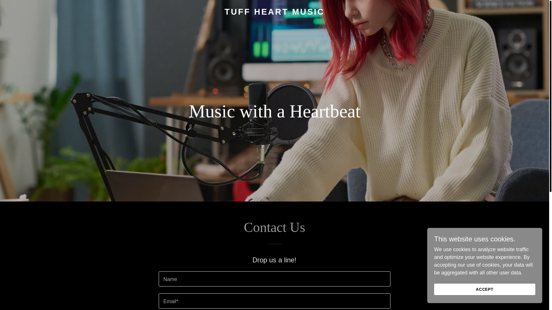 website screenshot of https://tuffheartmusic.com/