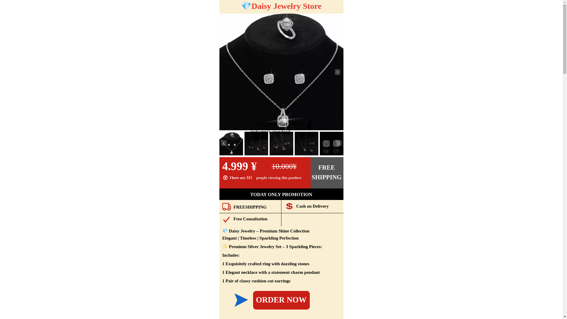 website screenshot of https://daisyjewelrystore.site/