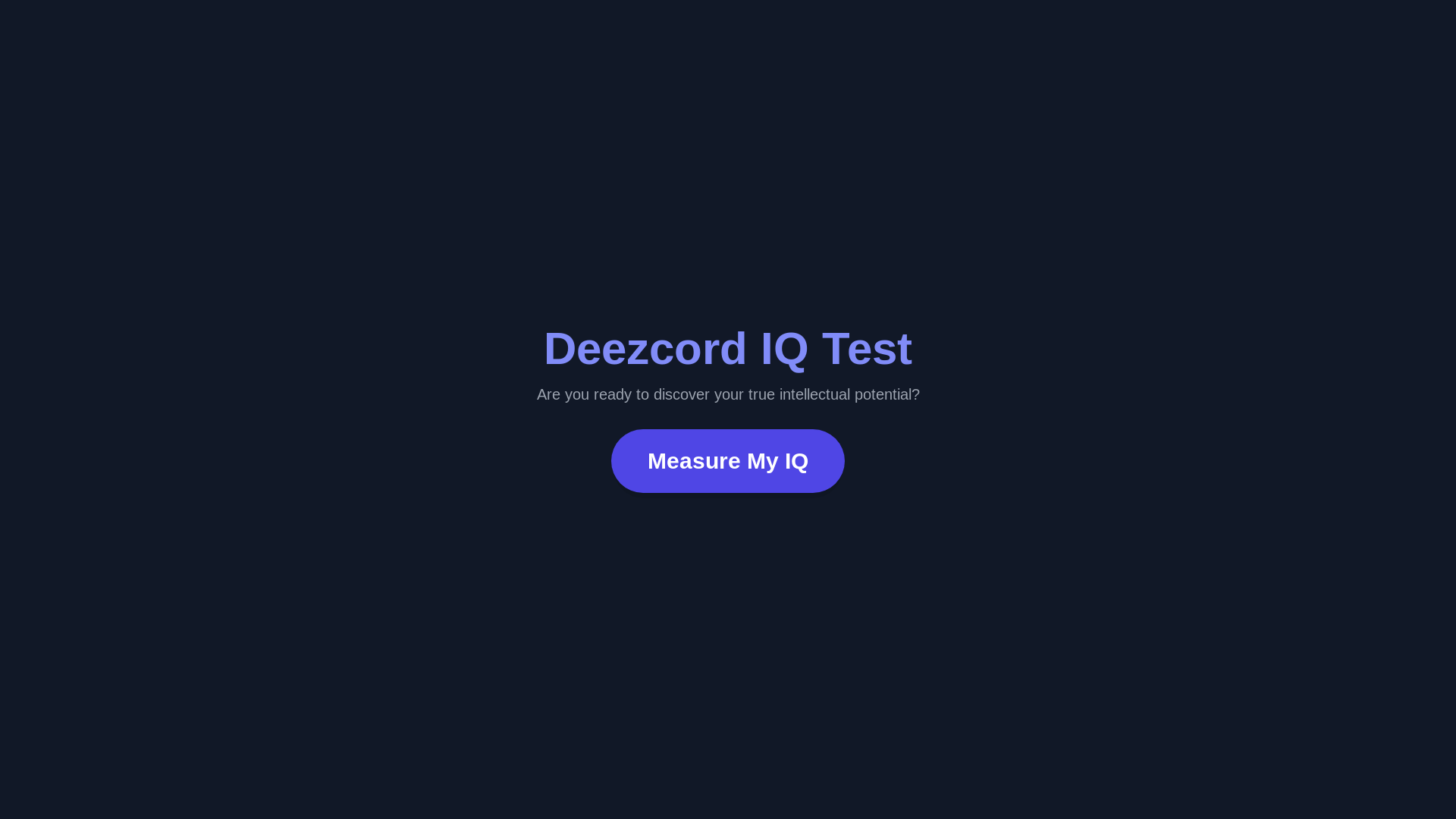website screenshot of https://deezcord-iq-test.pages.dev/