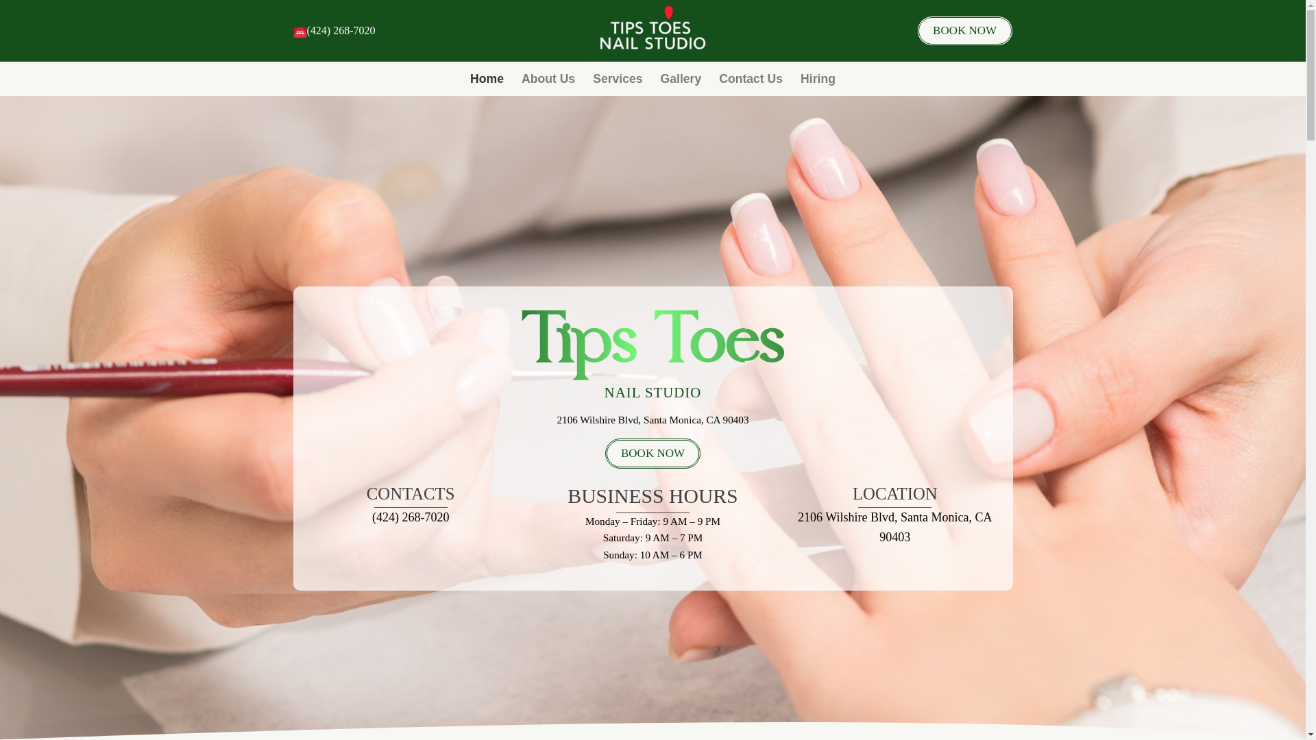 website screenshot of https://tipstoesnailstudiosantamonica.com/