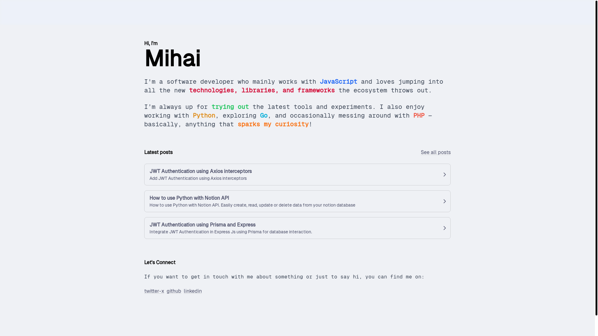 website screenshot of https://mihai-andrei.pages.dev/