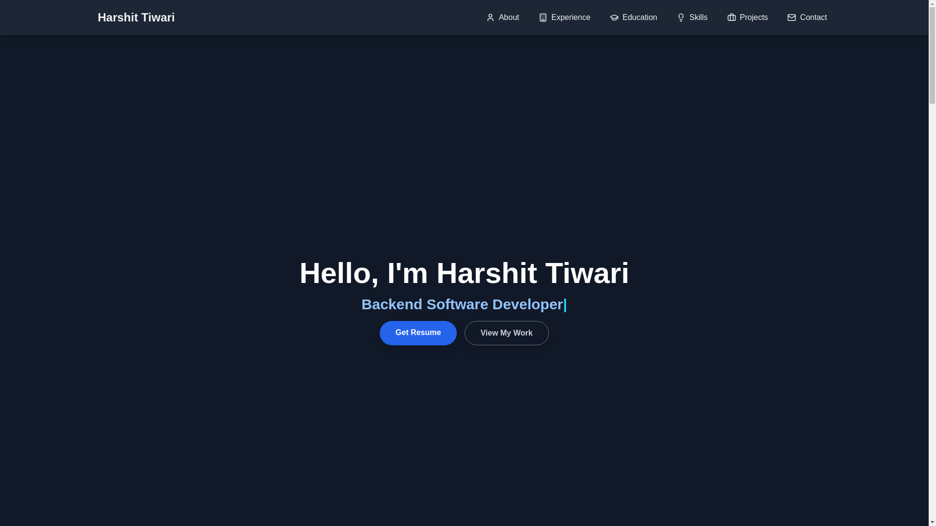 website screenshot of https://harshittiwari.xyz/
