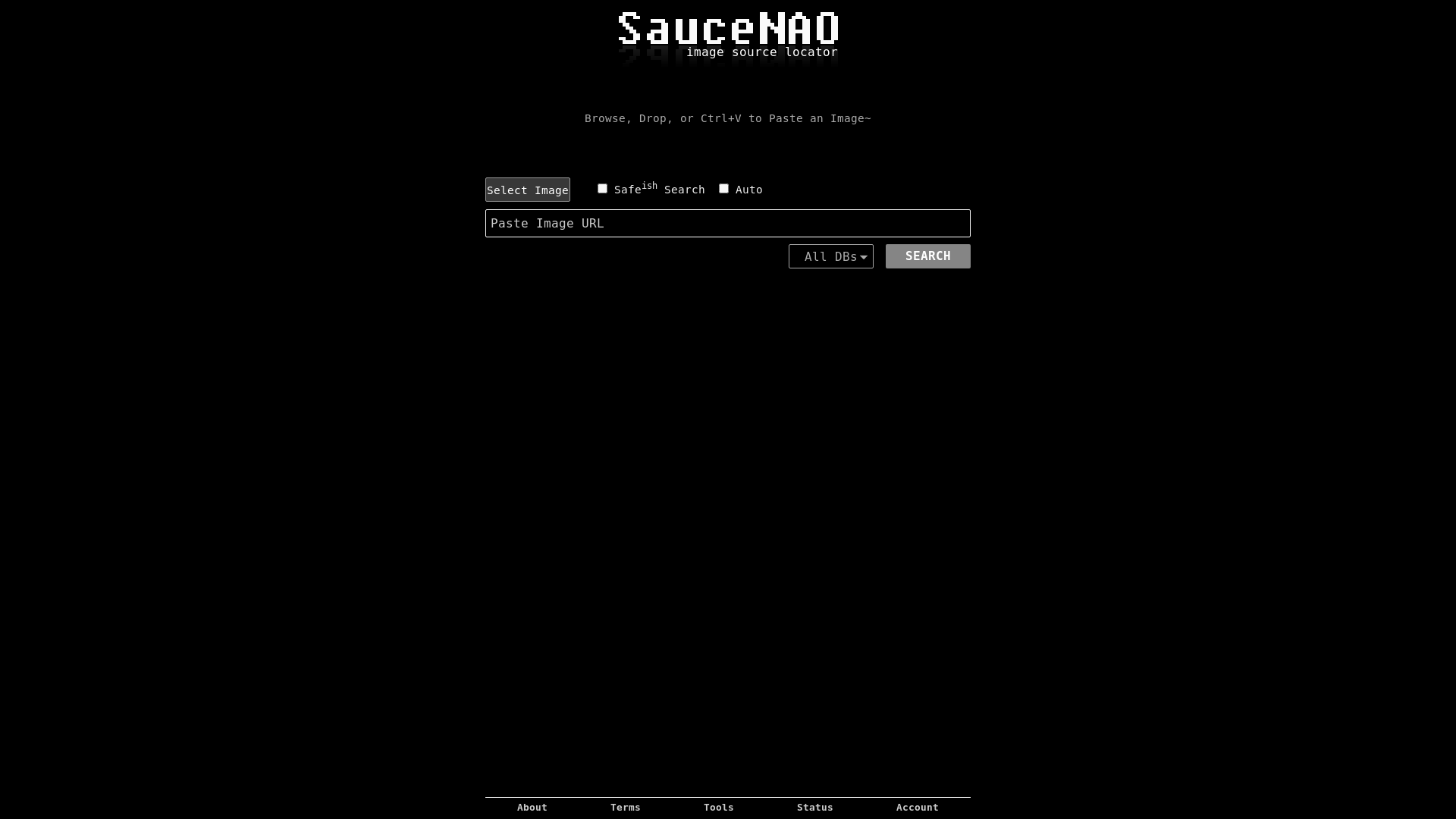 website screenshot of https://saucenao.com