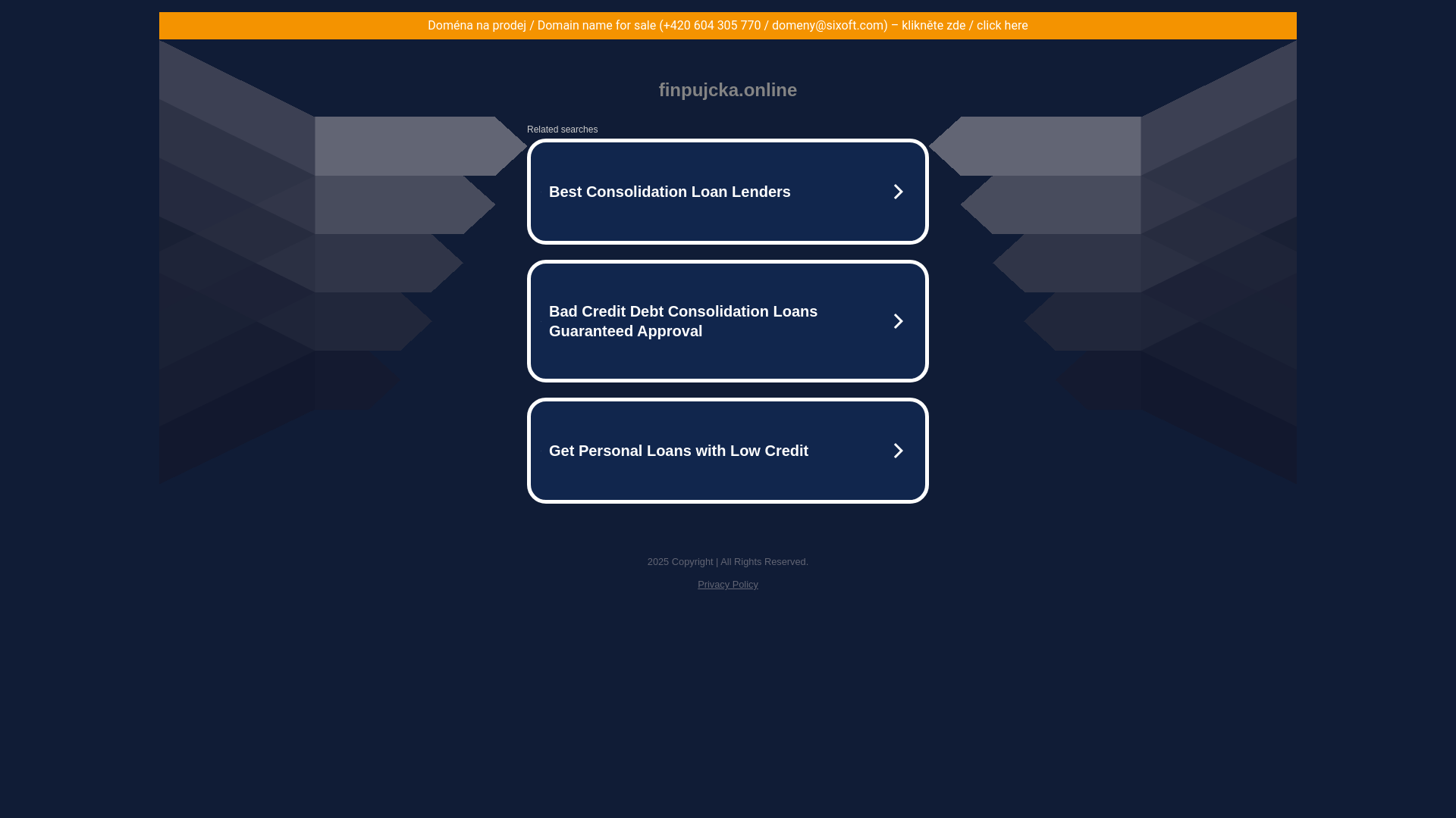 website screenshot of https://finpujcka.online/