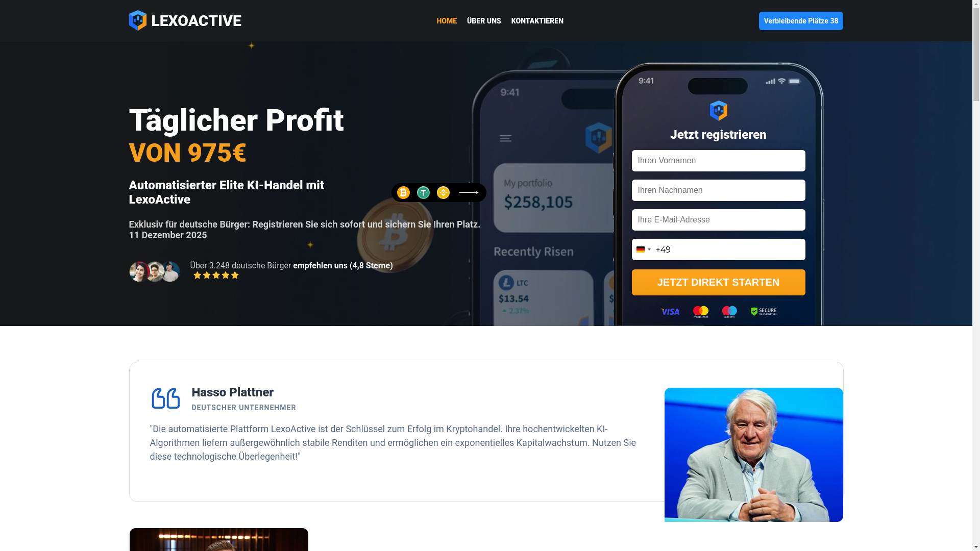website screenshot of https://lexoactive-invest.com/