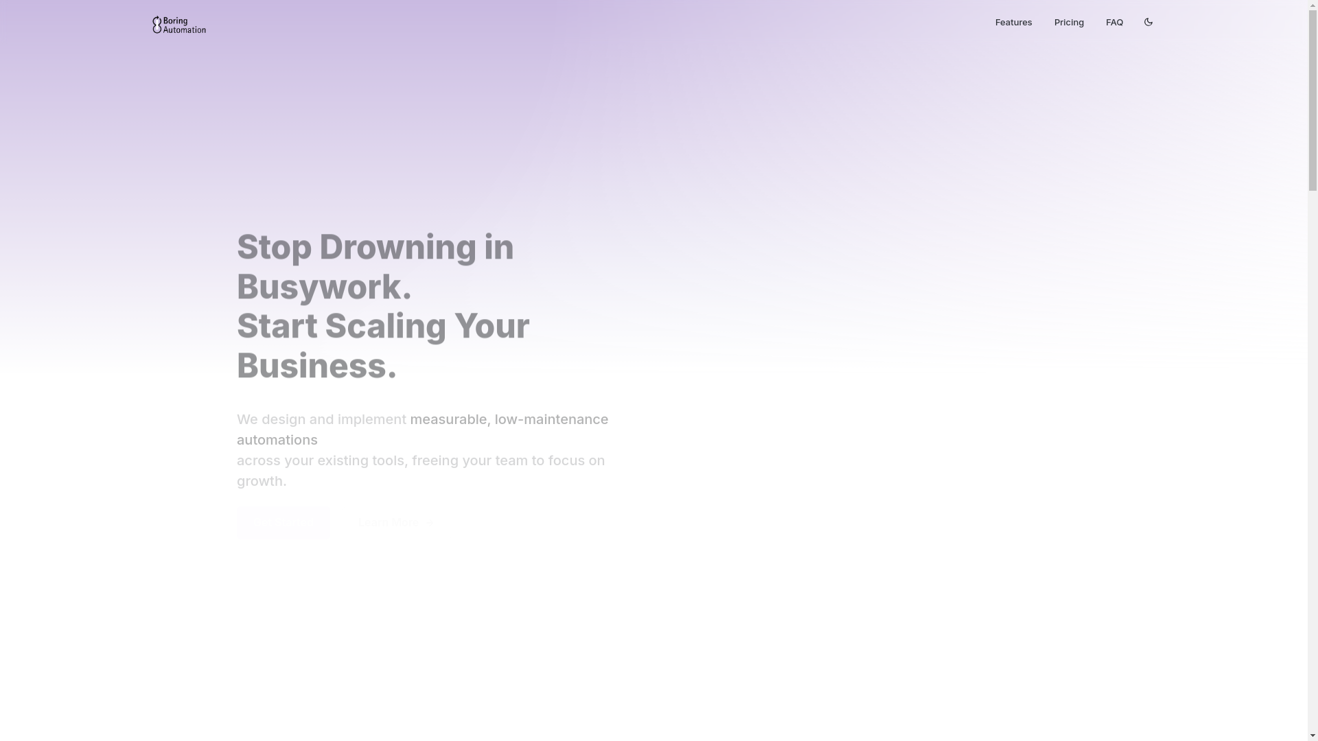 website screenshot of https://boringautomation.co.uk/
