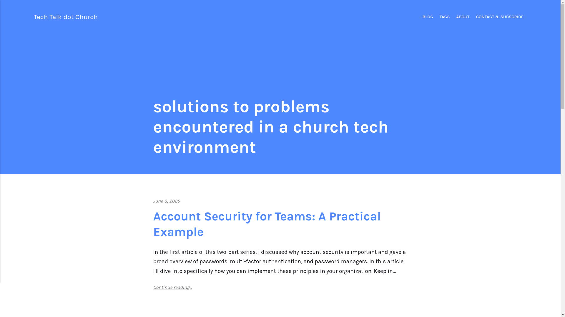 website screenshot of https://techtalkdotchurch.pages.dev/