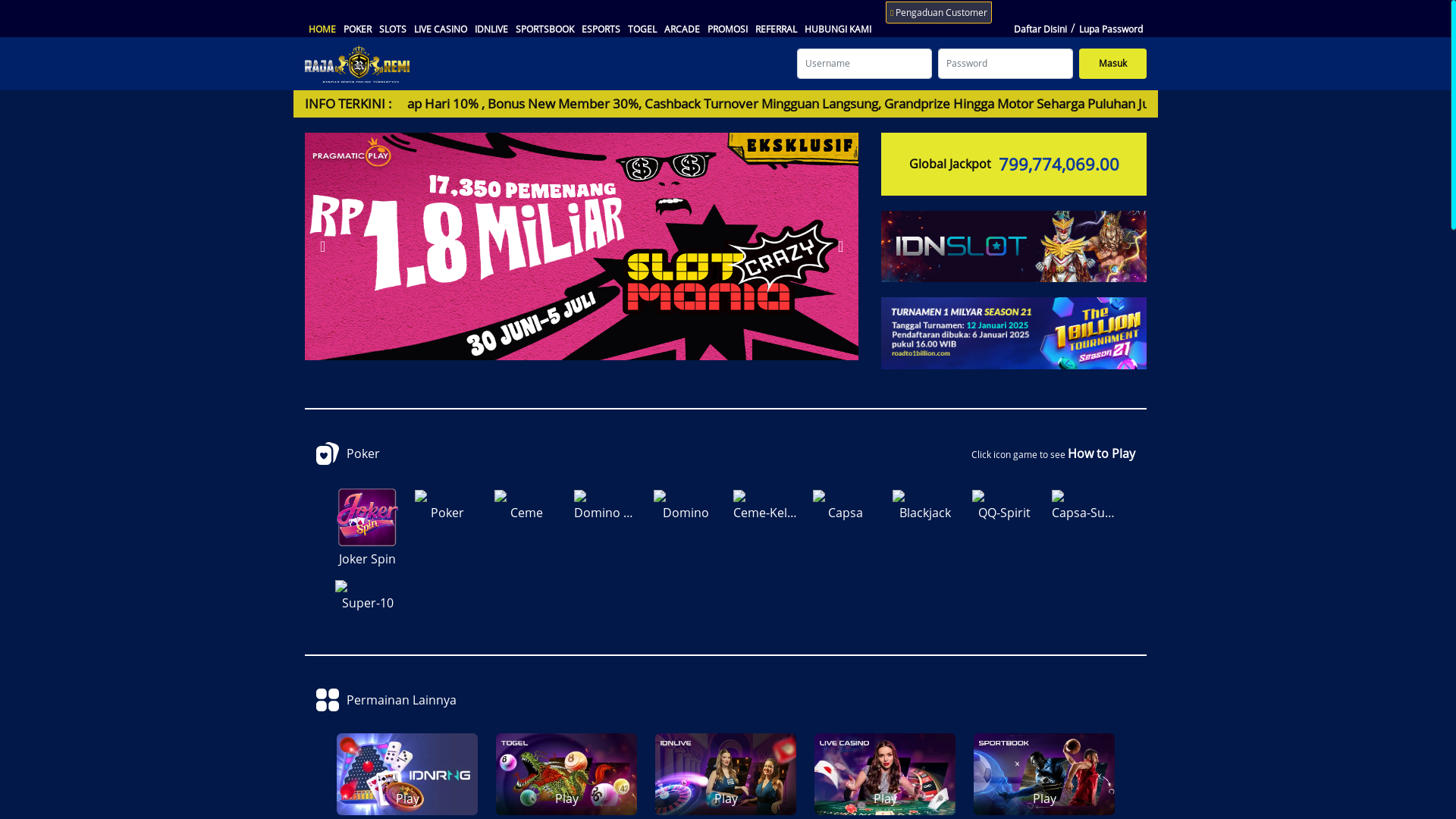 website screenshot of https://rajaremicheap.store/