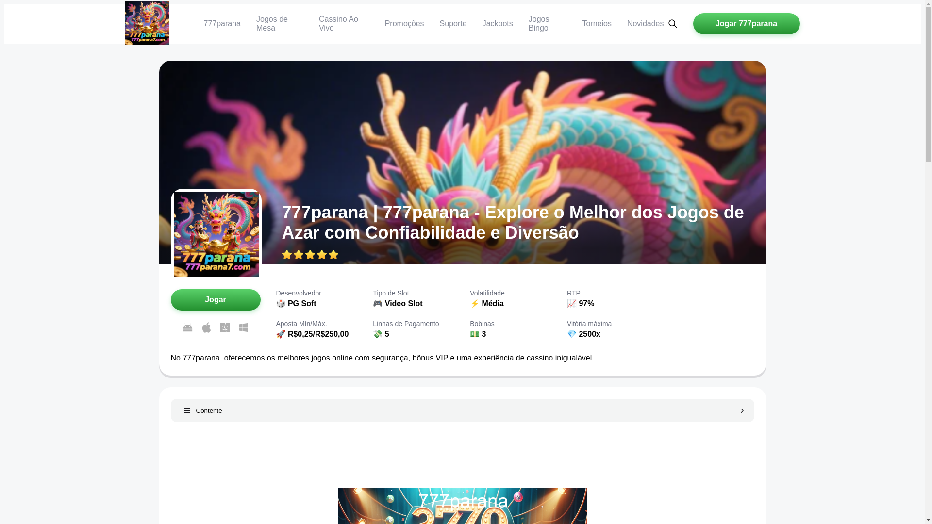 website screenshot of https://777parana7.com/