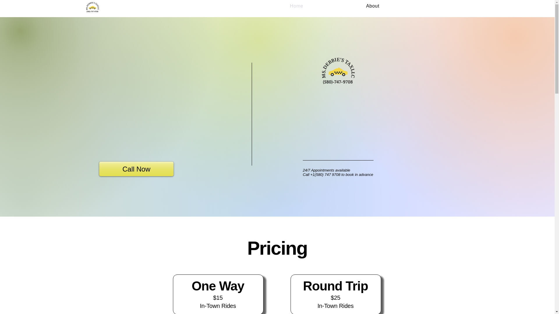 website screenshot of https://debbiestaxi.com/