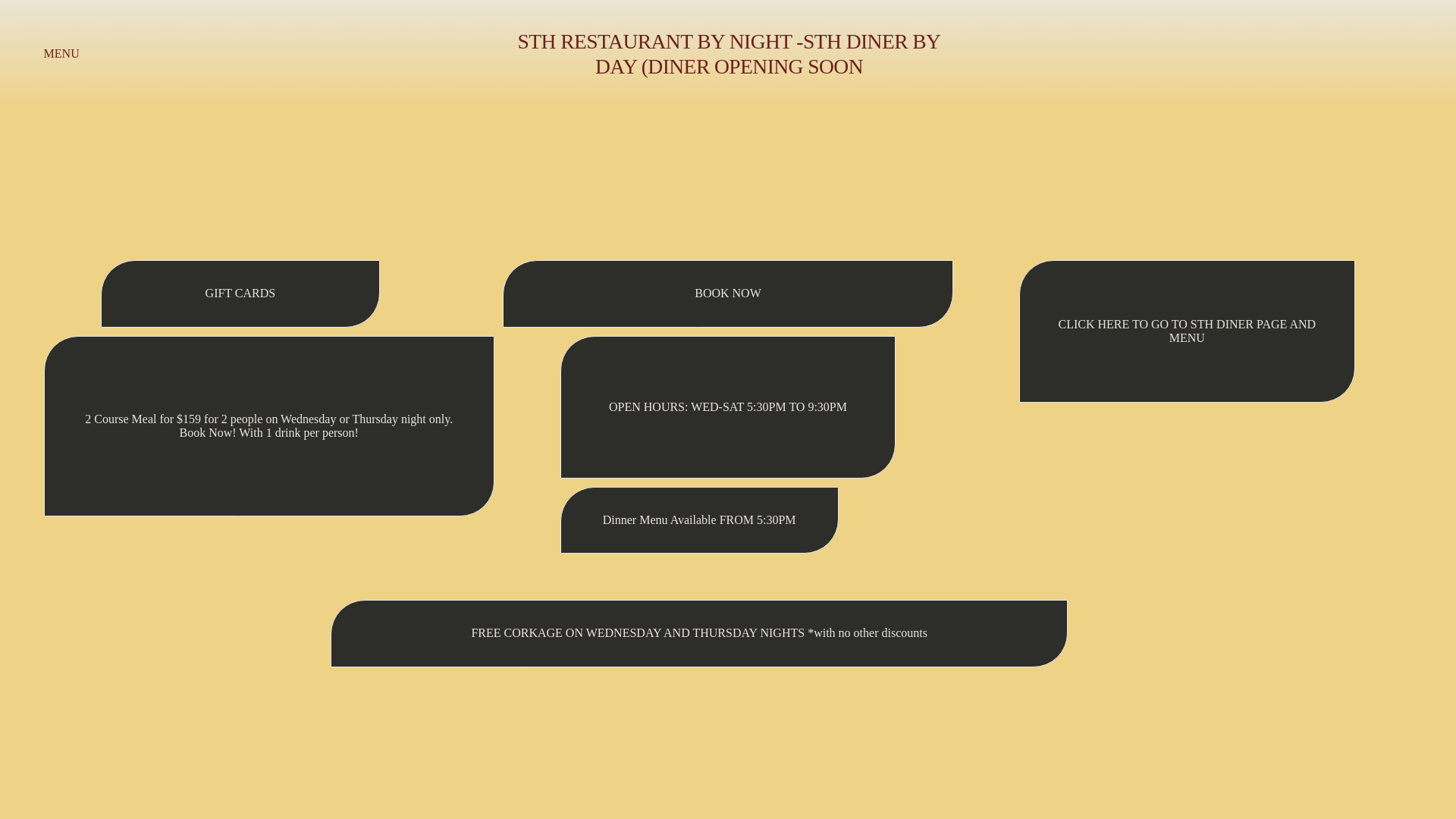 website screenshot of https://southdiner.com.au/