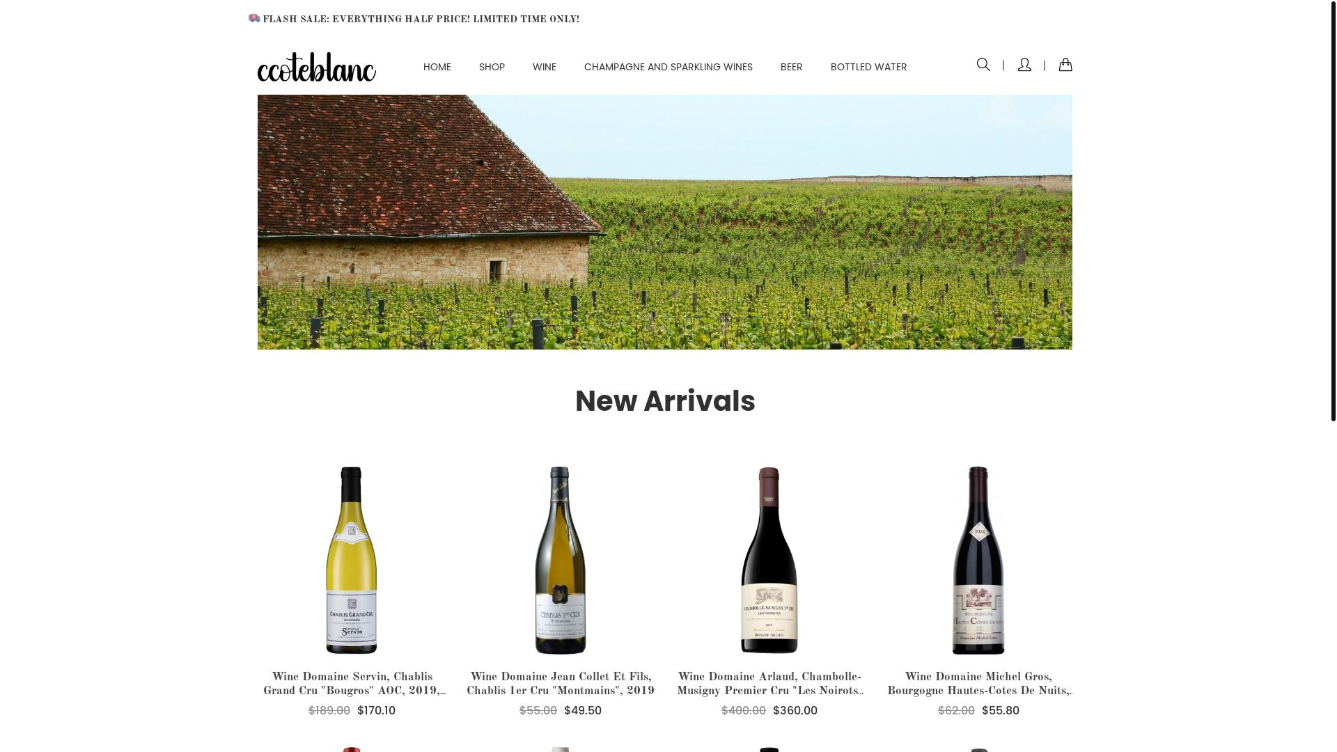 website screenshot of https://ccoteblanc.com/