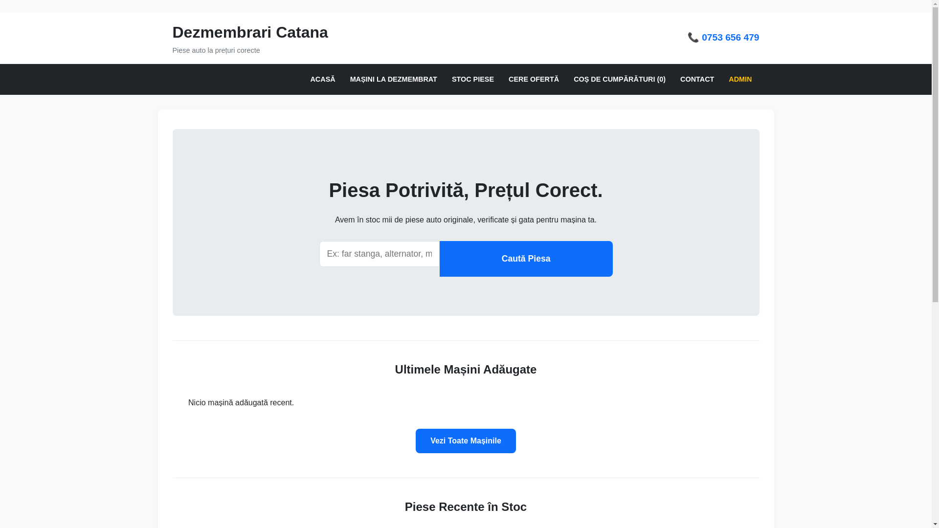 website screenshot of https://dezmembrari-dny.ro/