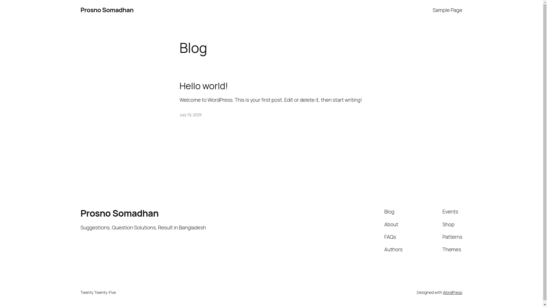 website screenshot of https://prosnosomadhan.com/