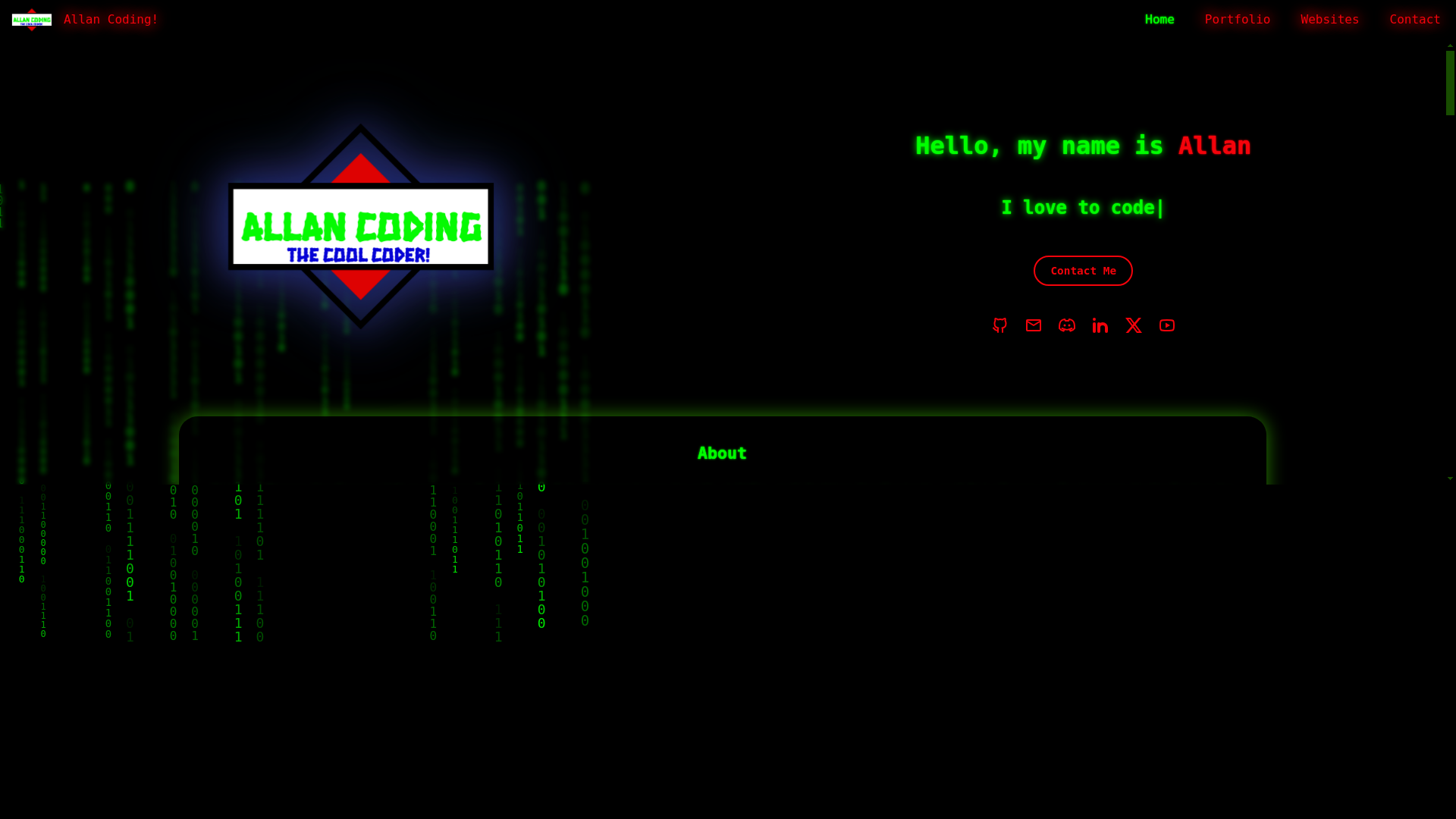 website screenshot of https://allancoding.pages.dev/