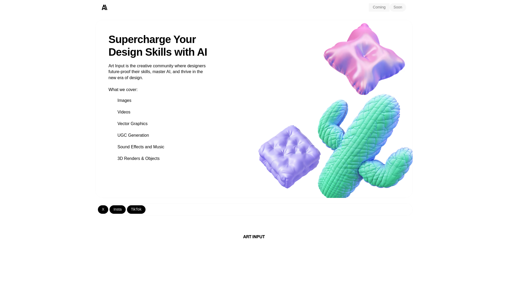 website screenshot of https://artinput.ai/
