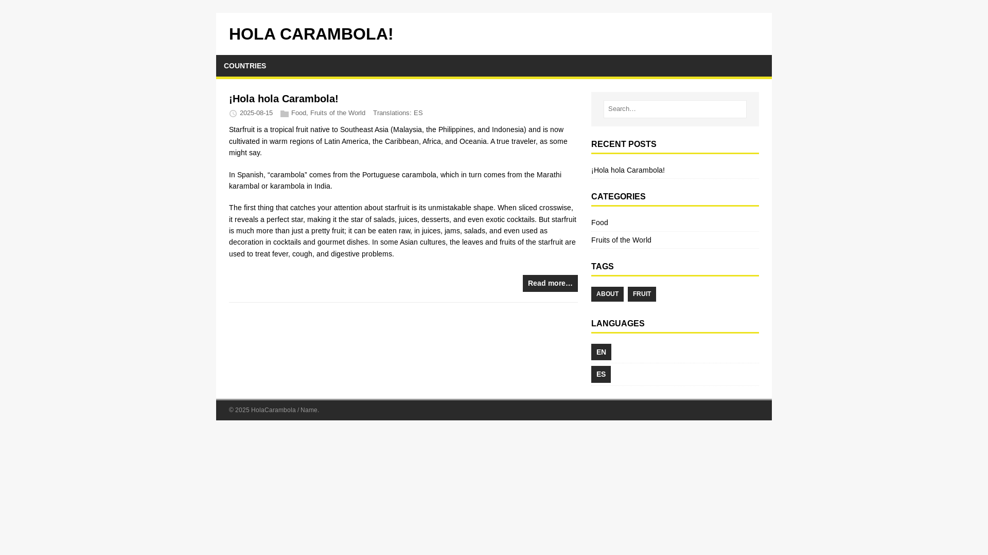 website screenshot of https://holacarambola.pages.dev/