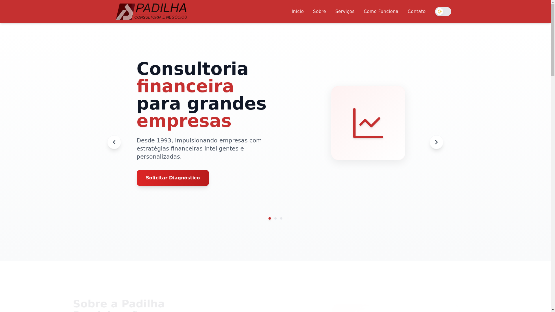 website screenshot of https://padilhaparticipacoes.com.br/